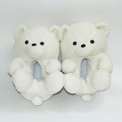 Girls' Cartoon Bear Slip On House Shoes - Non Slip Soft Bottom Shoes for Indoor