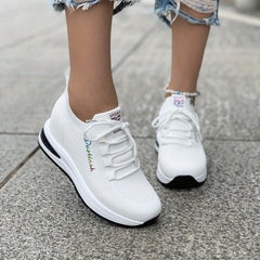 Women's Breathable Woven Sneakers Casual Platform Shoes