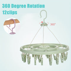 Clip Round Drying Rack 360 Degree Hanging Socks Hanger