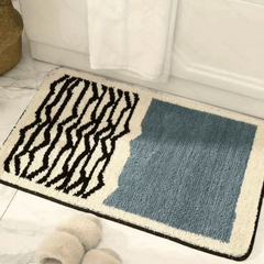 Geometric Pattern Anti-slip Bath Rug Machine Wash Non Slip Shaggy Plush Rugs Car