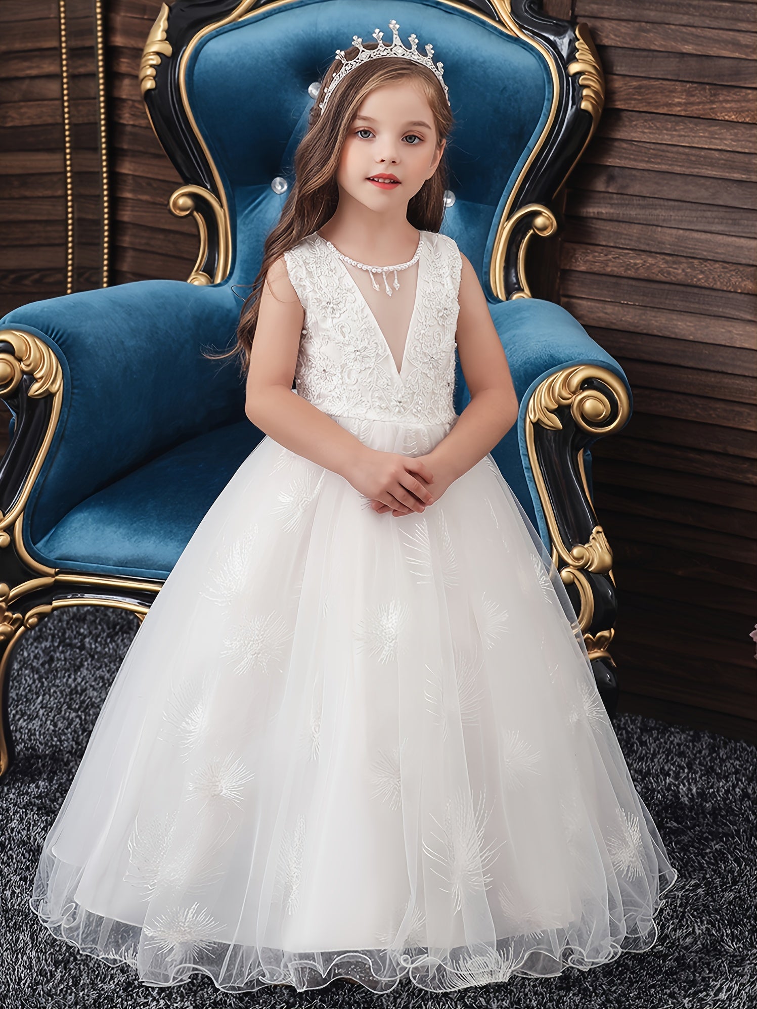 Baby Girls' Sleeveless Princess Dress Birthday Party Dress