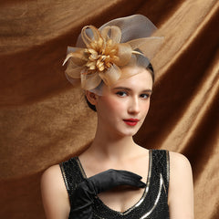 Feather Headband Fascinator Tea Party Hat Women Clip Derby Headwear