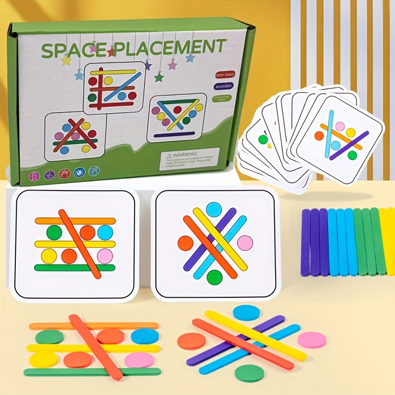 Wooden Stacking Game Set Colorful Educational Toy for 3 Years