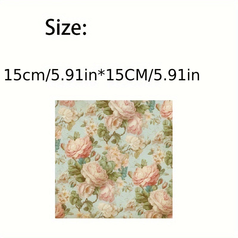24pcs Vintage Romantic Style Scrapbook Paper With Rose - DIY Origami