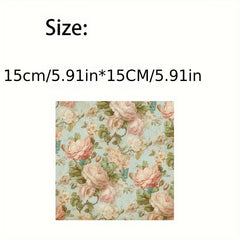 24pcs Vintage Romantic Style Scrapbook Paper With Rose - DIY Origami