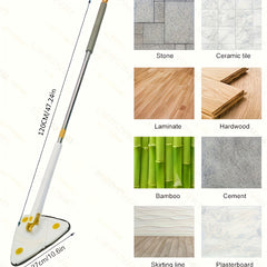 Triangle Mop Rotating Self Twisting Water Mop Wooden Floor Cleaning Tool