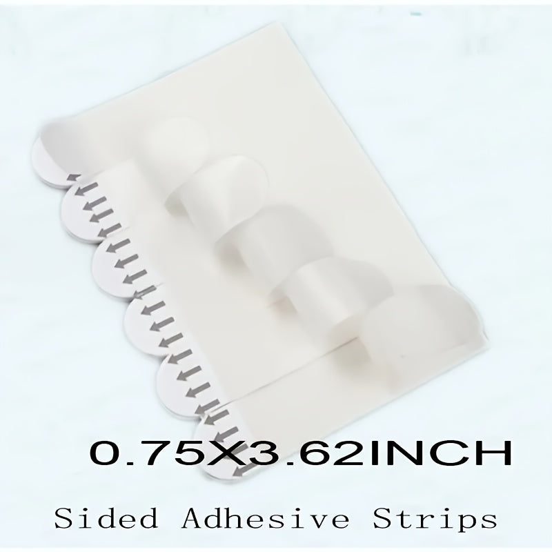 12pcs Double Sided Adhesive Strips for Wall Hooks - Removable Adhesive