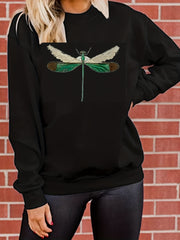 Dragonfly Print Sweatshirt for Women