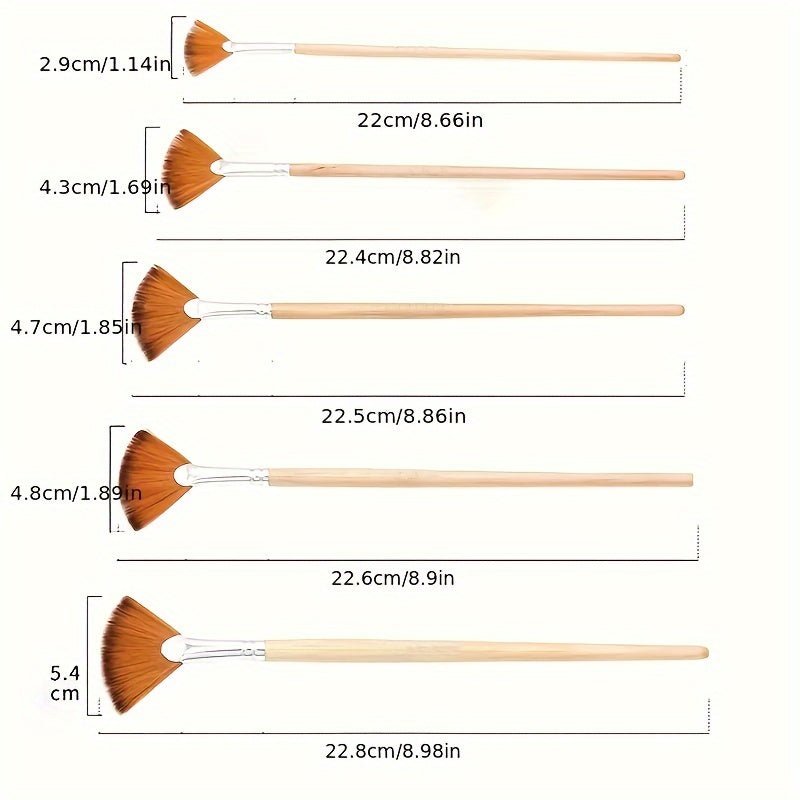 5pc Gouache Painting Pens Brush Set Drawing Art Supplies