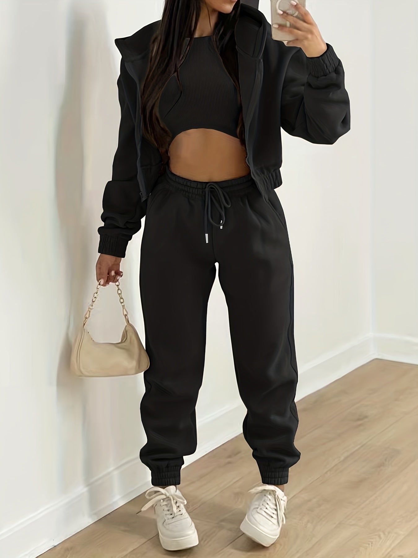 Casual Two-piece Set Hooded Jacket & Jogger Pants