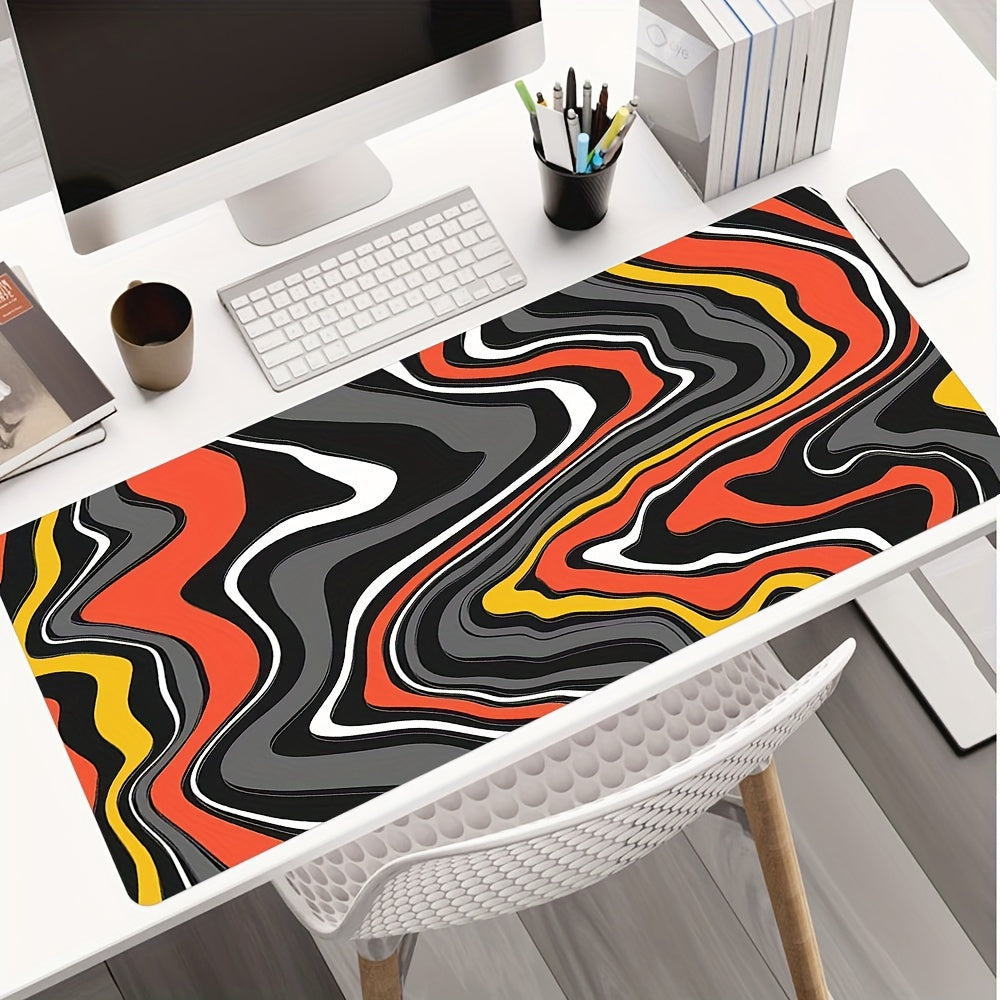 Grey/Green Fluid Large Mouse Pad Non-Slip Office Table Accessory
