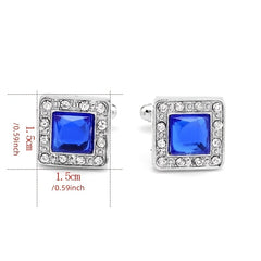 French Artificial Diamond Square Cufflinks Nail Men's Shirt Cufflinks