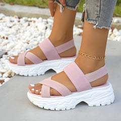 Solid Heighten Chunky Sandals for Women