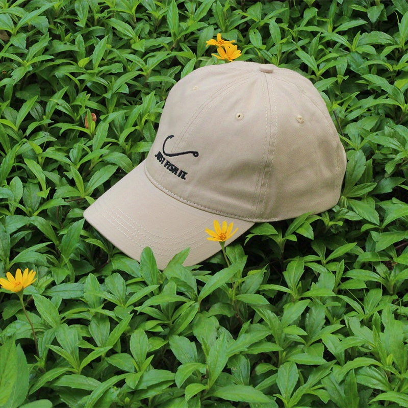 Letter Embroidered Baseball Cap Fishing Hat Breathable Soft Cotton Hat