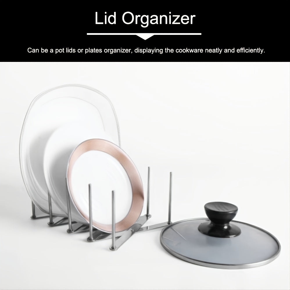 Adjustable Kitchen Pot & Pan Organizer Rack Stainless Steel Storage
