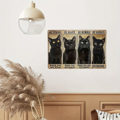 Funny Cat Tin Metal Sign for Home Decor