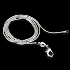 925 Silver Plated Round Bone Necklace Choker Chain 16-30in DIY Jewelry Making