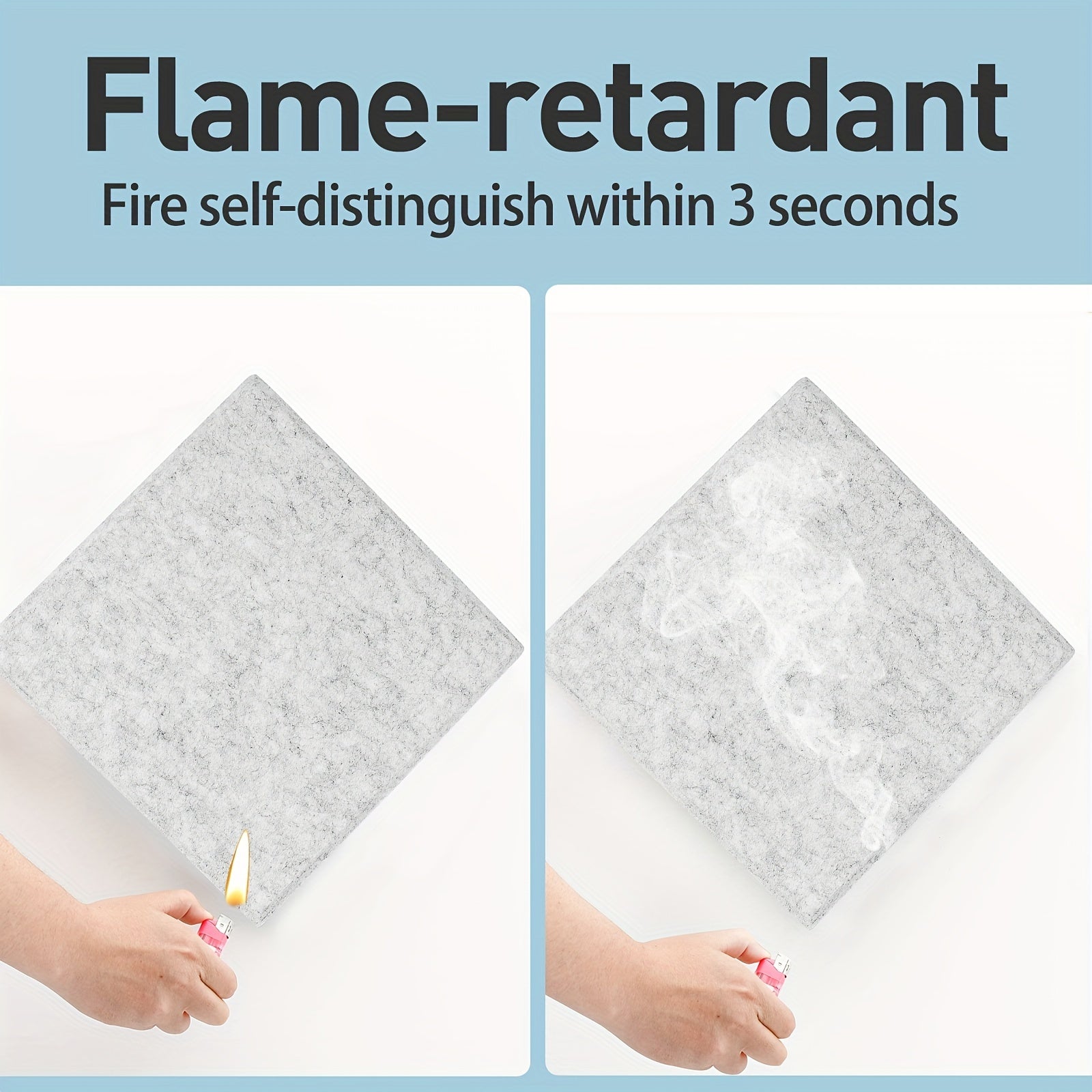 12pcs Gray Sound Absorbing Board Insulation Cotton Fireproof Material