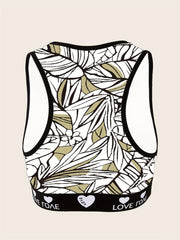 Tropical Print Racer Back Bralette