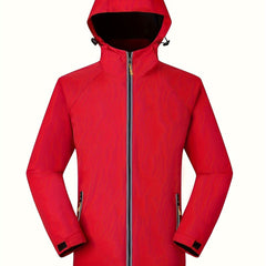 Fleece Liner Hooded Outdoor Jacket With Zipper Pockets