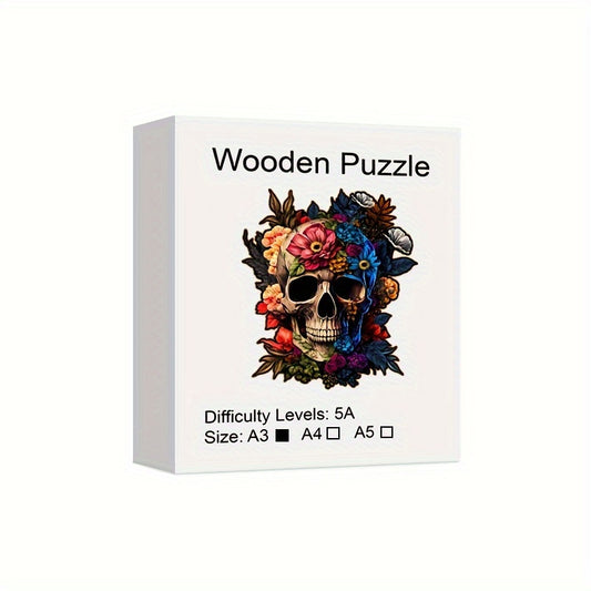 Artistic Skull Wooden Jigsaw Puzzle for Adults