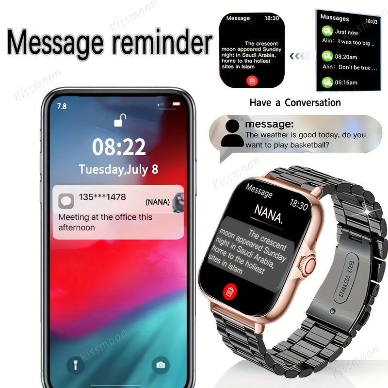 Metal Stainless Steel Smart Watch for Android & iOS