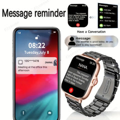 Metal Stainless Steel Smart Watch for Android & iOS
