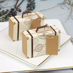 10pcs Creative Mini Luggage Gift Paper Box Jewelry Packaging Box