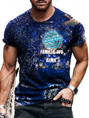 Men's 3D Print Sports T-shirt Casual Stretch Tee Shirt