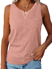Summer Solid Tank Top Casual Sleeveless Crew Neck Tank Top Casual Every Tops