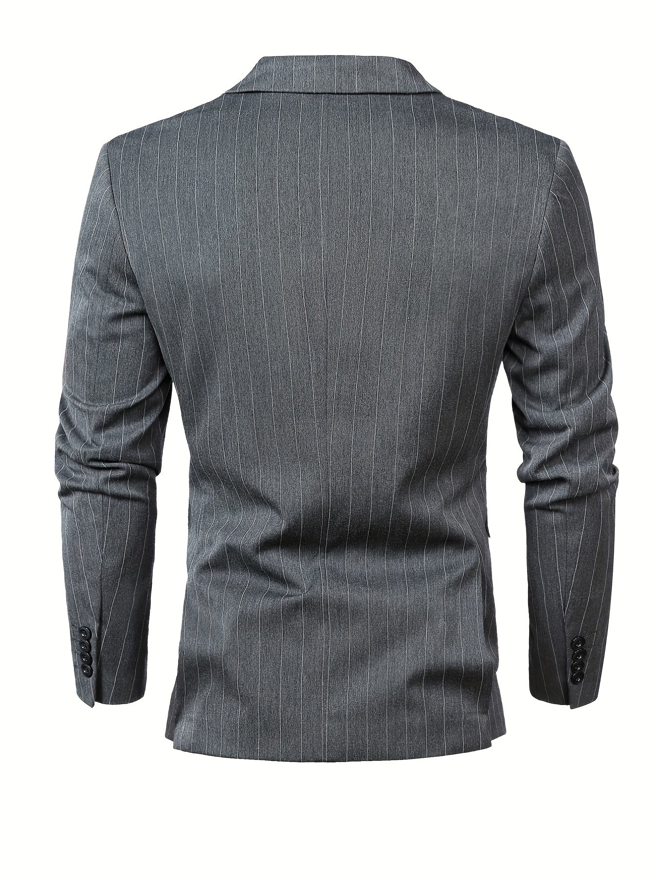 Men's Casual Striped Double Breasted Suit Top