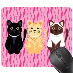 Three Cats Mousepad Cartoon Desk Mat Anti Slip Pad