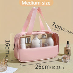 Waterproof Transparent Toiletry Bag Portable Zippered Tote Cosmetic Bag