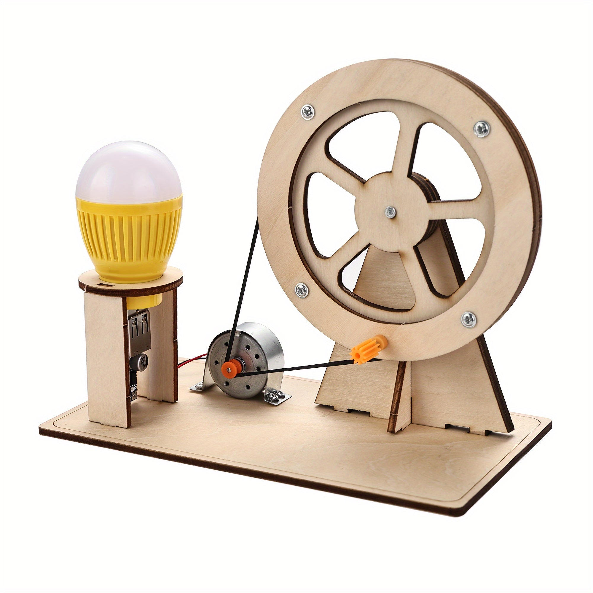Wooden Handle Cranked Generator Science Kit for Children