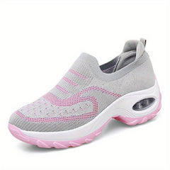 Women's Breathable Slip On Woven Sneakers Lightweight Low Top Shoes
