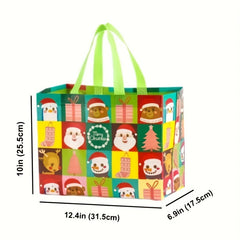 6pcs Christmas Gift Bags with Reinforced Handles Non Woven Christmas Tote Bags