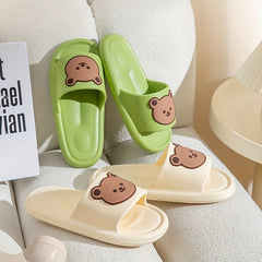 Funny Bear Decor Slippers Open Toe Non Slip Sandals