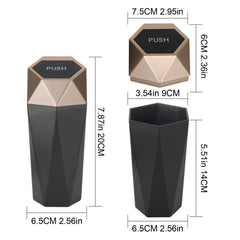 Mini Car Trash Can With Lid Modern Style Car Storage Bucket