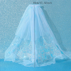 Yarn Wedding Veil Castle Print Sequin Headpiece Bridal Hair Accessories