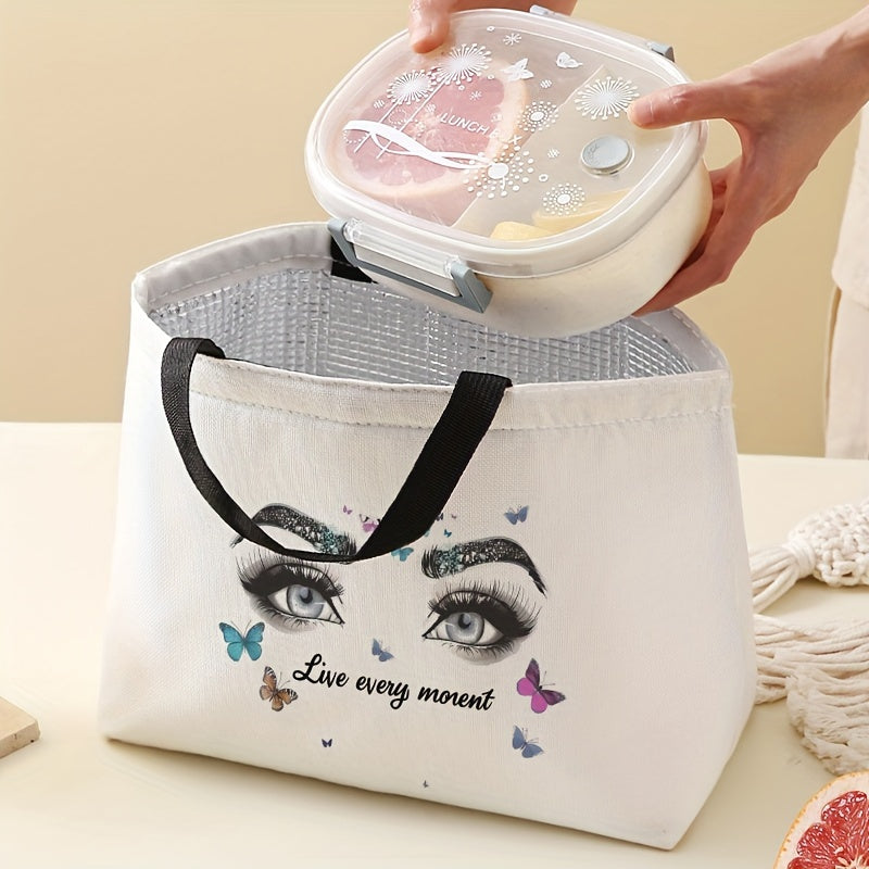 Large Eye Print Lunch Bag Insulated Reusable Box for Women Men