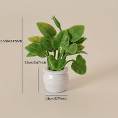 Mini Green Plant Tree Potted Doll House Furniture Home Decor