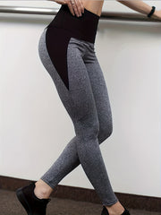 Two Tone High Waist Yoga Legging Tummy Control Quick drying Workout Pants