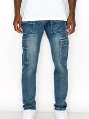 Men's Distressed Denim Pants Tapered Fit