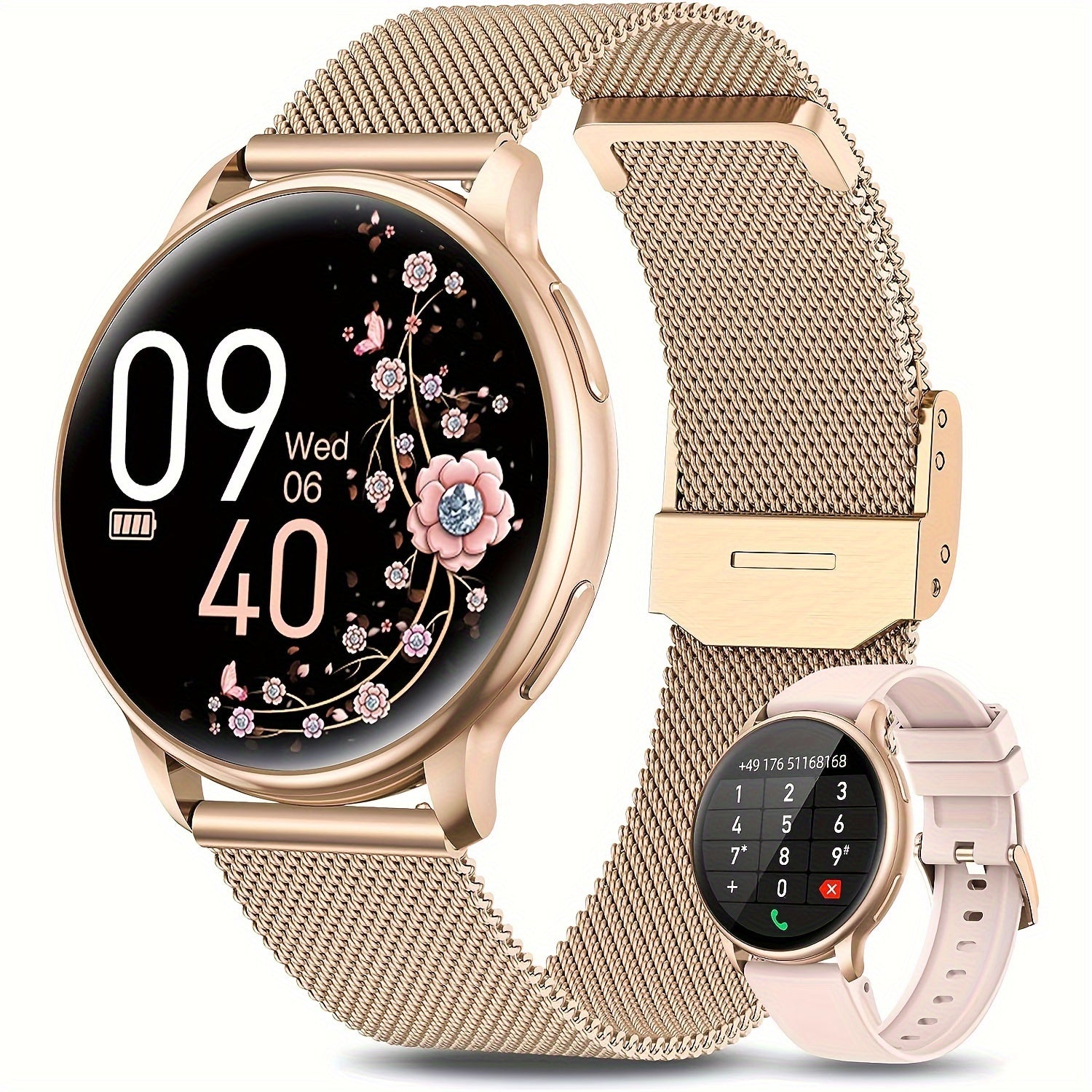 IP68 Waterproof Women's Smartwatch with Health Monitoring