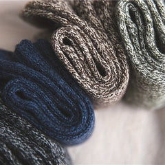 5 Pairs Men's Thick Wide Crew Socks for Spring Autumn
