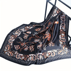 Paisley Print Square Scarf Classic Satin Bandana Vintage Neckerchief