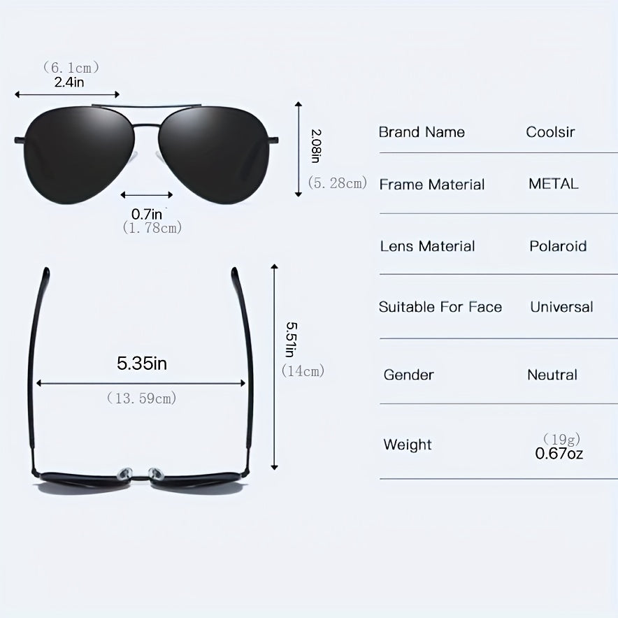 Polarized Aviator Sunglasses UV Blocking Unisex