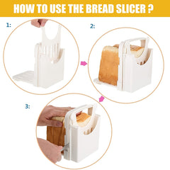 Adjustable Foldable Bread Slicer for Perfectly Sliced Bread Every Time