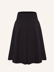 Gothic Skirt Solid Shirred Lace Up High Rise A line Maxi