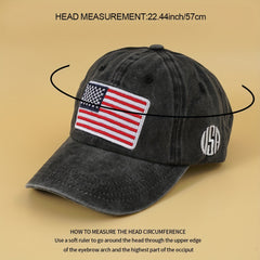 Flag Embroidery Baseball Cap Vintage Washed Distressed Sports Hats